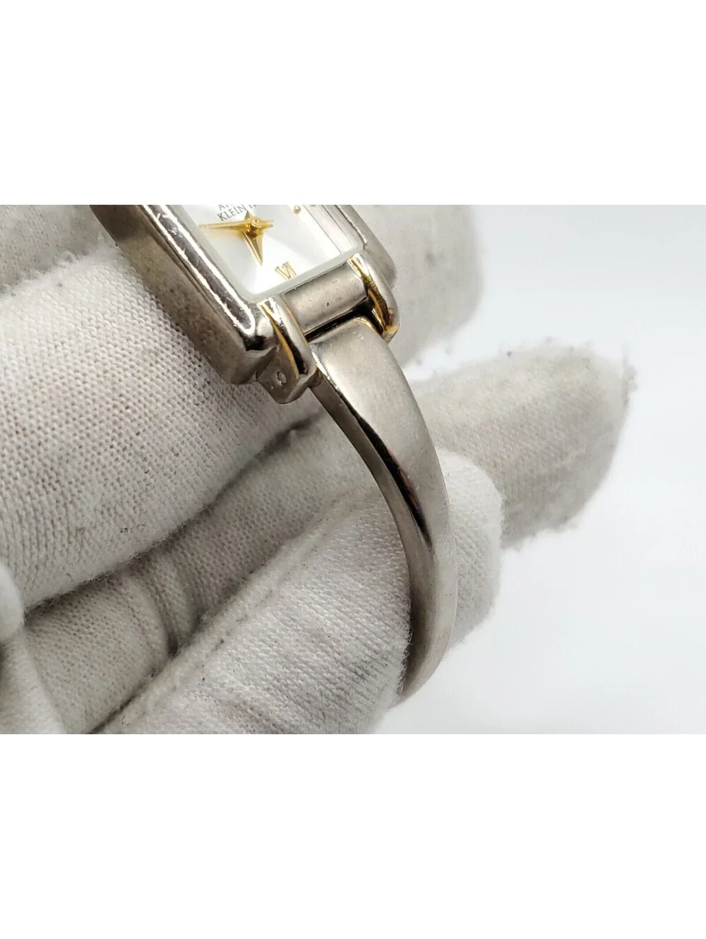 Anne Klein Quartz 16mm Womens Watch New Battery Silver Tone Square